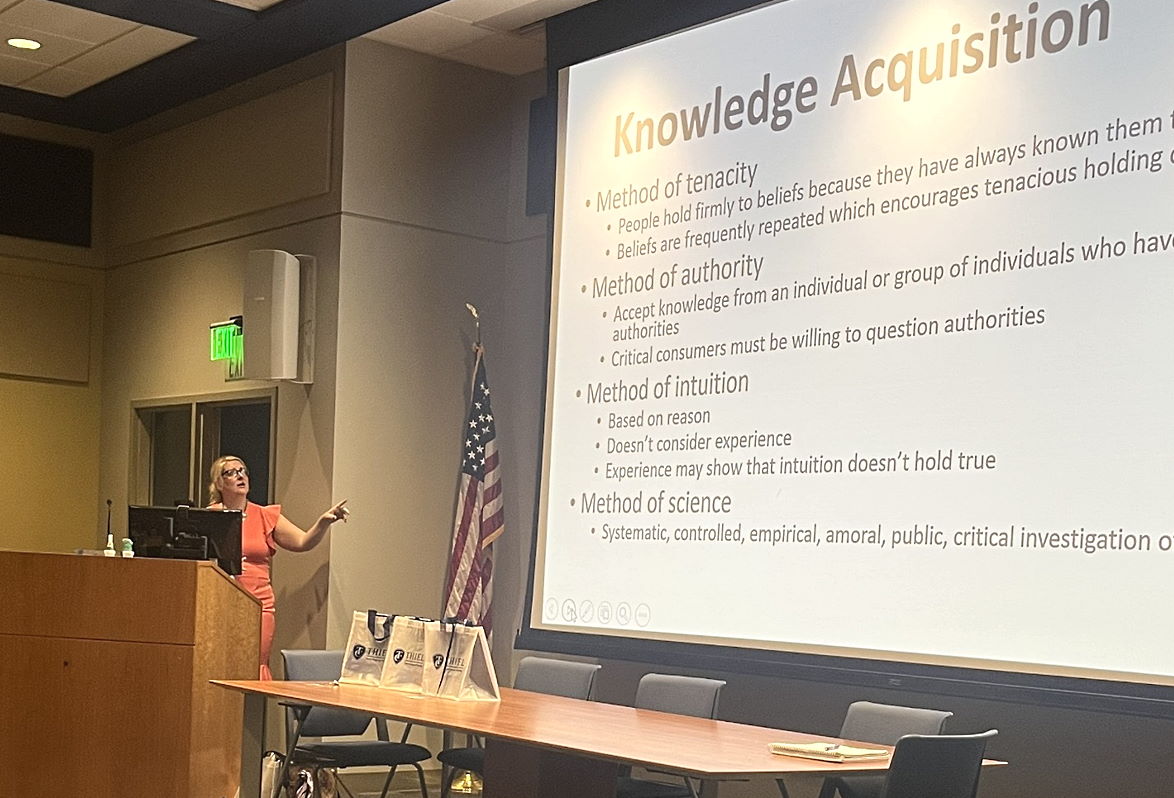 Dr. Mary Beth Mason, Program Director of Speech-Language Pathology, presenting at the Second Annual Professional Development Day.