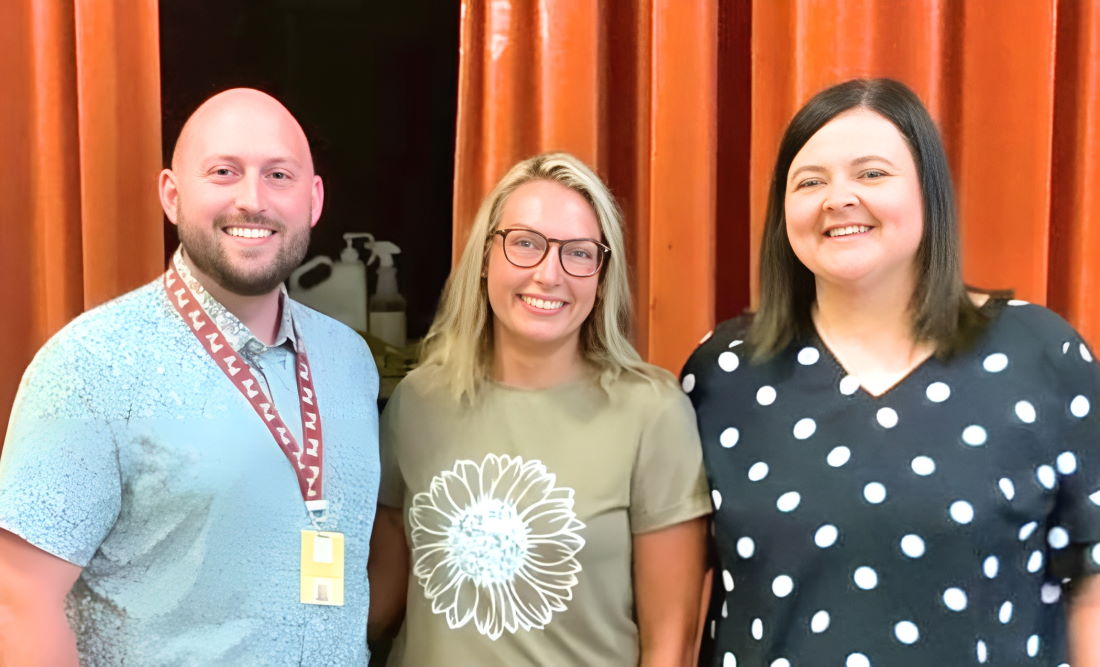 Shown L to R, Mr. Schade, Mrs. Rickert, and Mrs. Lorenzi; Consultant from the State Support Team Region 5 (SSTR5).