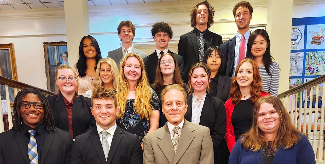 Speaker with students marini