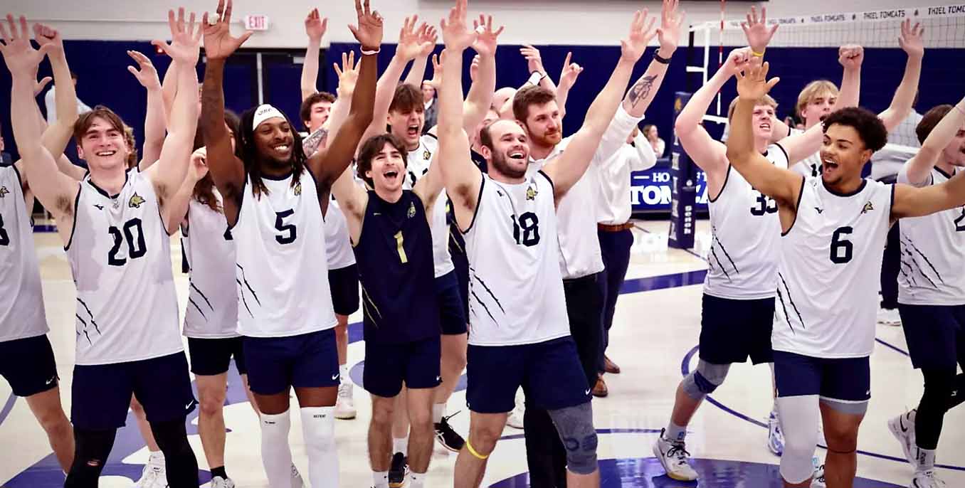 NCAA mens volleyball players PAC champs story 2026