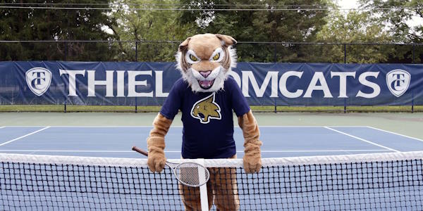 Tommy on the Renovated Thiel Tennis Courts